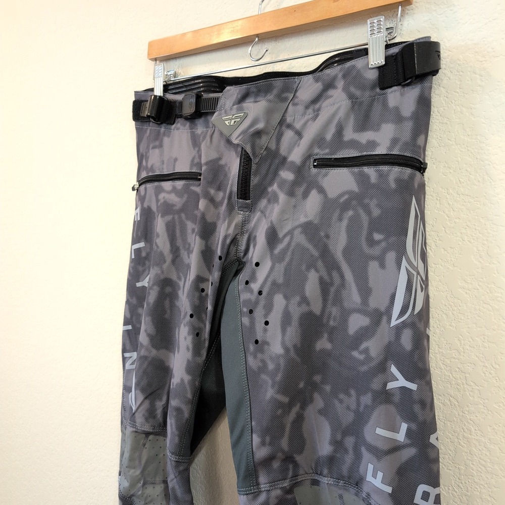 Fly Racing Radium Mens 32 Grey Camo BMX Downhill MTB Bicycle Pants Motocross - Picture 6 of 10